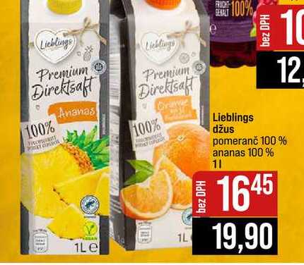 Lieblings džus pomeranč 100% ananas 100% 1l