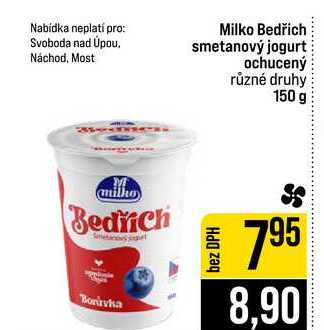 Milko Bedřich smetanový jogurt ochucený různé druhy 150 g