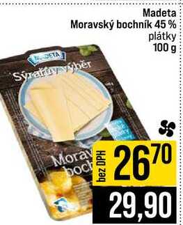 Madeta Moravský bochník 45% plátky 100 g