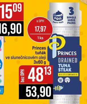Princes tuňák ve slunečnicovém oleji 3x60 g