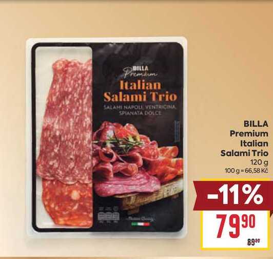 BILLA Premium Italian Salami Trio 120 g