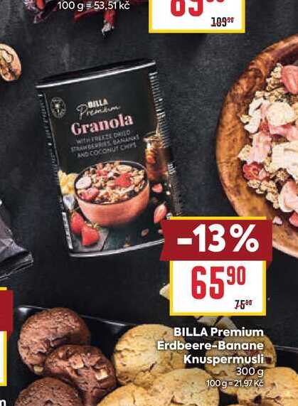 BILLA Premium Erdbeere-Banane Knuspermusli 300 g