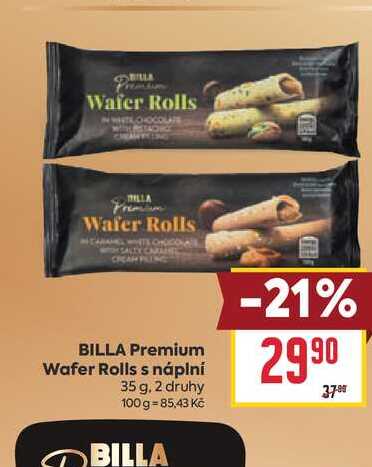 BILLA Premium Wafer Rolls s náplní 35 g