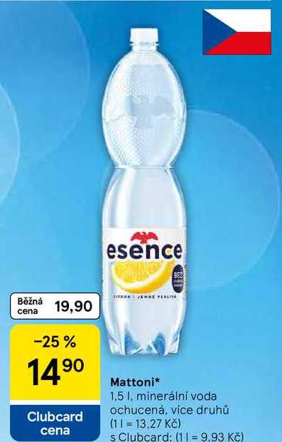 Mattoni, 1,5 l, minerální voda ochucená