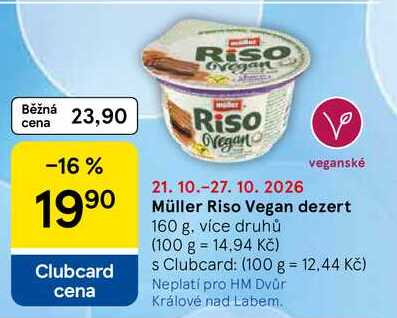 Müller Riso Vegan dezert, 160 g, více druhů
