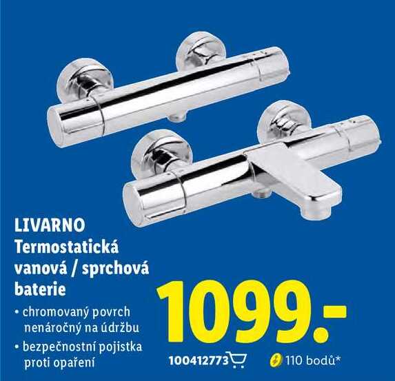 LIVARNO Termostatická vanová / sprchová baterie  