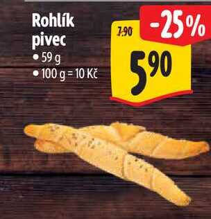 Rohlík pivec, 59 g