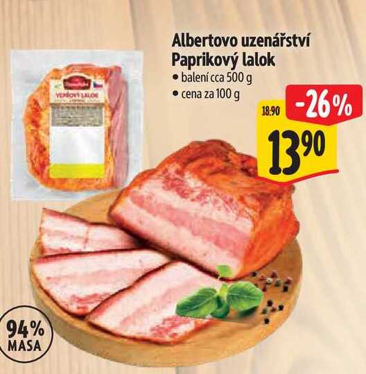 Albertovo uzenářství Paprikový lalok, cena za 100 g