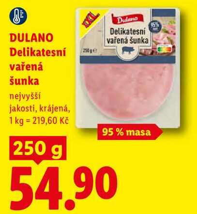 Dudano Delikatesní vařená šunka, 250g