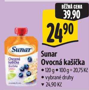 Sunar Ovocná kašička, 120 g