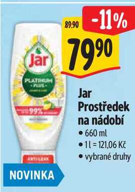 Jar Prostředek na nádobí, 660 ml
