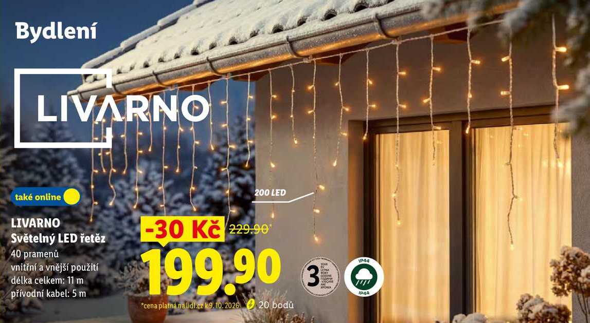 LIVARNO Světelný LED řetěz, 40 pramenů vnitřní a vnější 