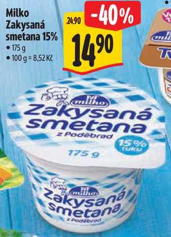 Milko Zakysaná smetana 15%, 175 g