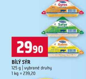 BÍLÝ SÝR 125 g vybrané druhy