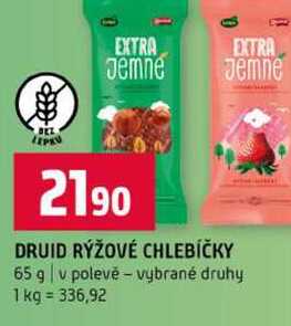 DRUID RÝŽOVÉ CHLEBÍČKY 65 g polevě vybrané druhy