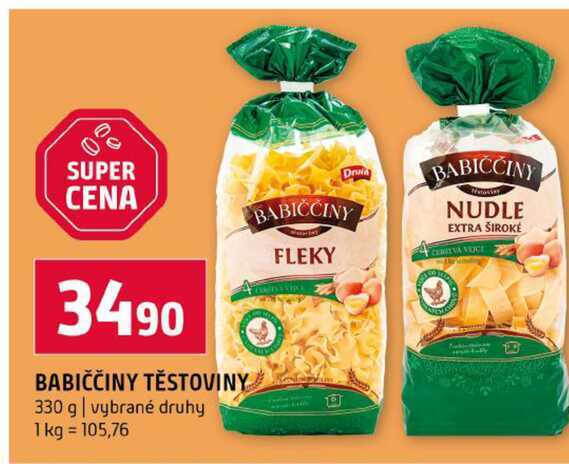 BABIČČINY TĚSTOVINY 330 g vybrané druhy