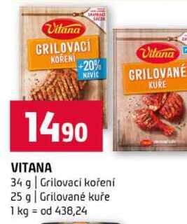 VITANA 34 g Grilovací koření 25 g Grilované kuře