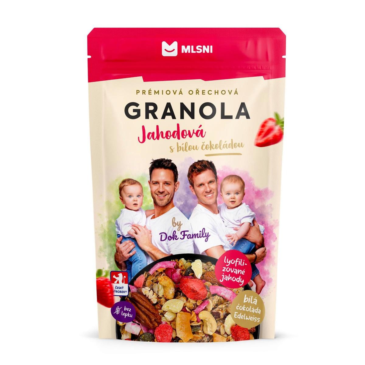MLSNI Prémiová granola Jahodová s bílou čokoládou by Dok Family, 400 g
