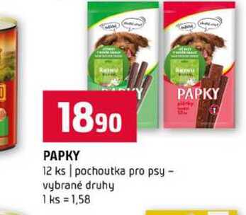 PAPKY 12 ks pochoutka pro psy vybrané druhy