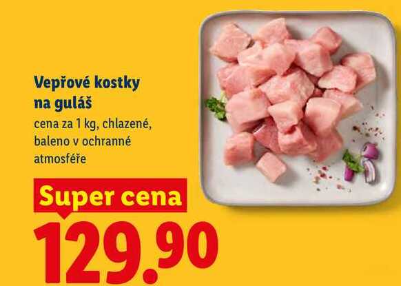 Vepřové kostky na guláš, cena za 1 kg, chlazené