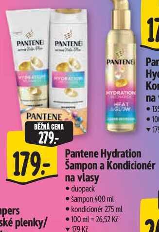 Pantene Hydration Šampon a Kondicionér na vlasy, šampon 400 ml/kondicionér 275 ml