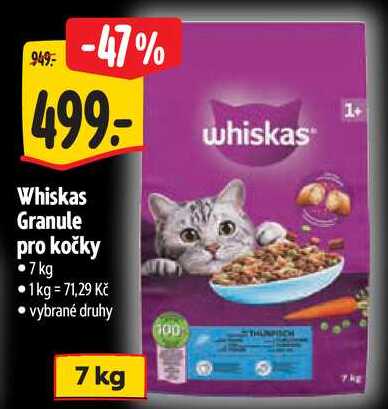 Whiskas Granule pro kočky, 7 kg 