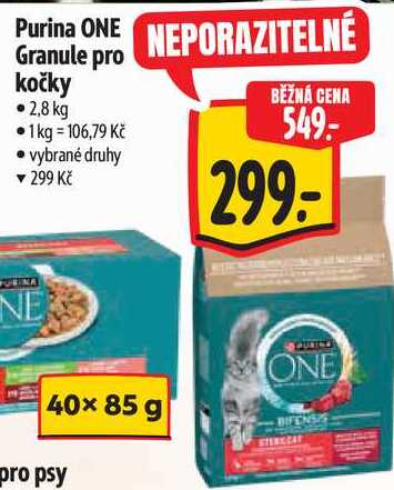 Purina ONE Granule pro kočky, 2,8 kg 