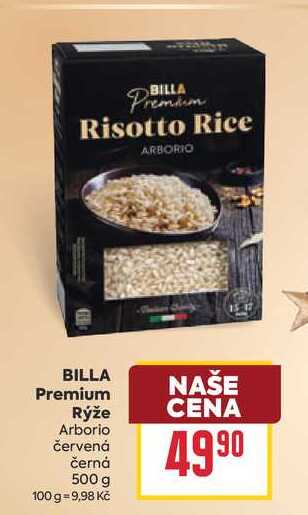 BILLA Premium Rýže Arborio červená černá 500 g