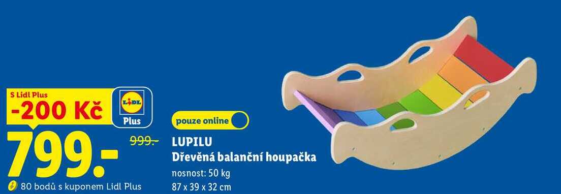 LUPILU Dřevěná balanční houpačka
