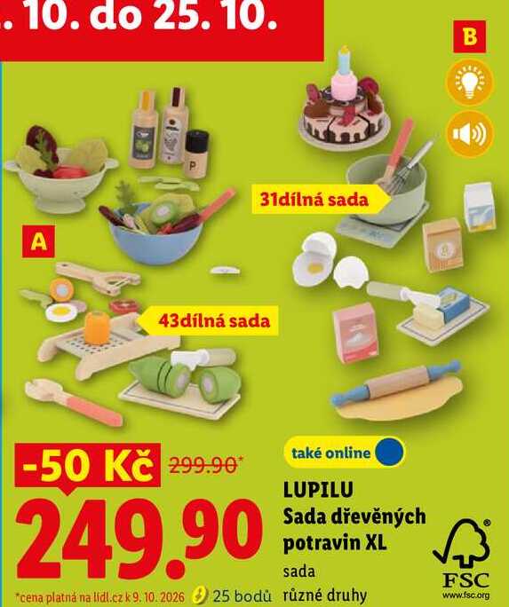 LUPILU Sada dřevěných potravin XL