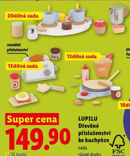 LUPILU Dřevěné příslušenství ke kuchyňce 