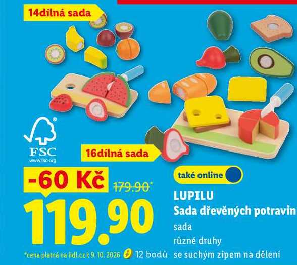 LUPILU Sada dřevěných potravin 