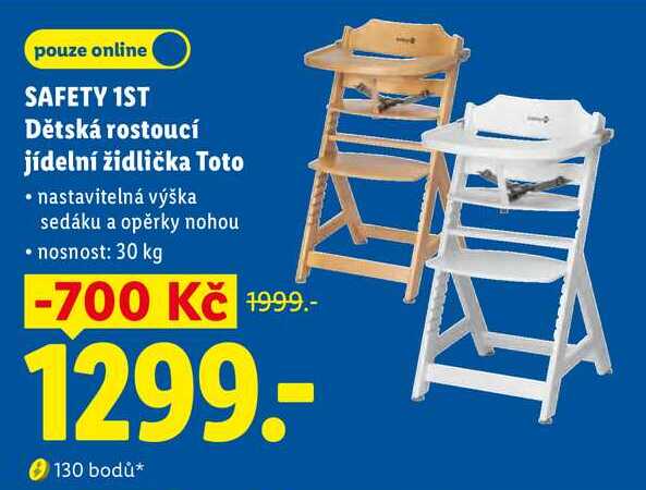 SAFETY 1ST Dětská rostoucí jídelní židlička Toto