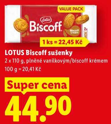 LOTUS Biscoff sušenky, 2x 110 g