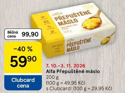 Alfa Přepuštěné máslo, 200 g