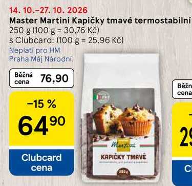 Master Martini Kapičky tmavé termostabilní, 250 g
