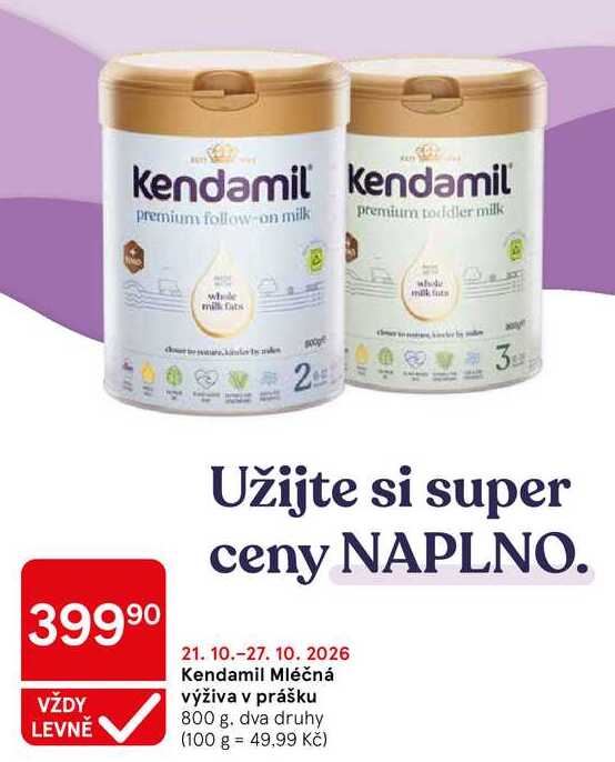 Kendamil Mléčná výživa v prášku, 800 g