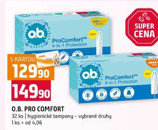 0.B. PRO COMFORT 32 ks hygienické tampony vybrané druhy