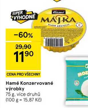 Hamé Konzervované výrobky, 75 g