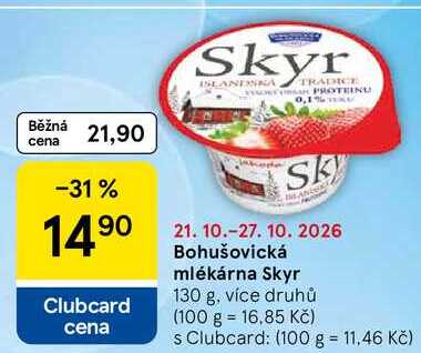 Bohušovická mlékárna Skyr, 130 g