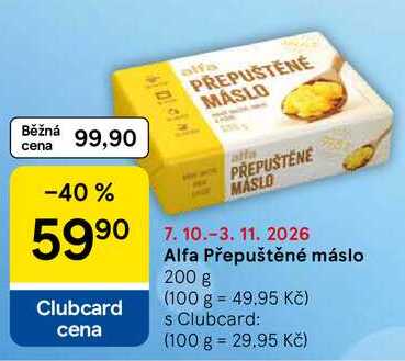 Alfa Přepuštěné máslo, 200 g