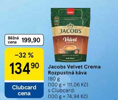 Jacobs Velvet Crema Rozpustná káva, 180 g