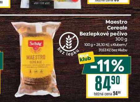 Maestro Cereale Bezlepkové pečivo 300 g