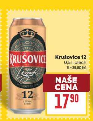 Krušovice 12 0,51, plech