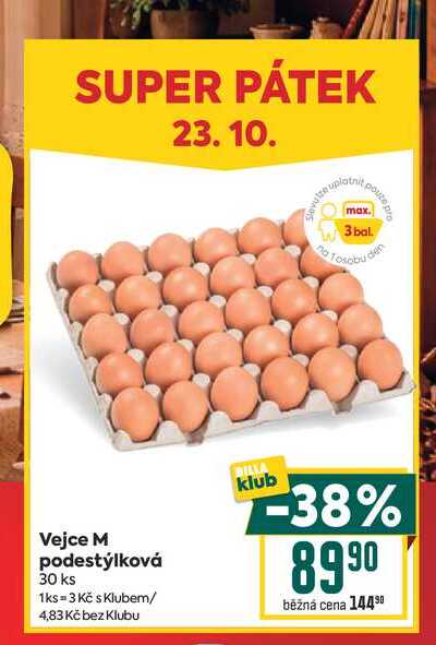 Vejce M podestýlková 30 ks