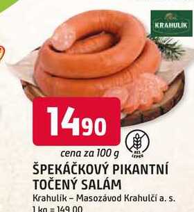 ŠPEKÁČKOVÝ PIKANTNÍ TOČENÝ SALÁM 100g