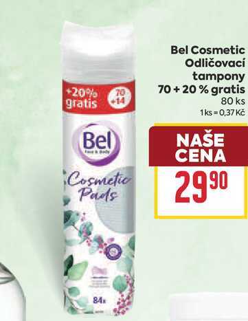 Bel Cosmetic Odličovací tampony 70+20% gratis 80 ks