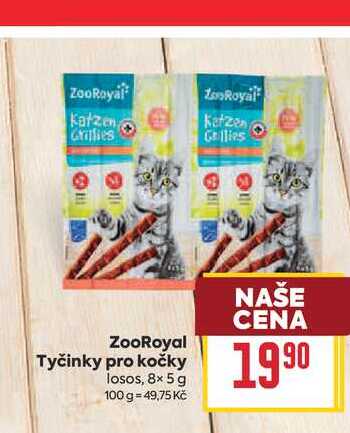 ZooRoyal Tyčinky pro kočky losos, 8x 5 g 
