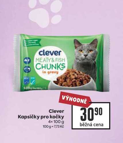 Clever Kapsičky pro kočky 4× 100 g