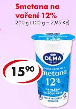 Smetana na vaření 12%, 200 g